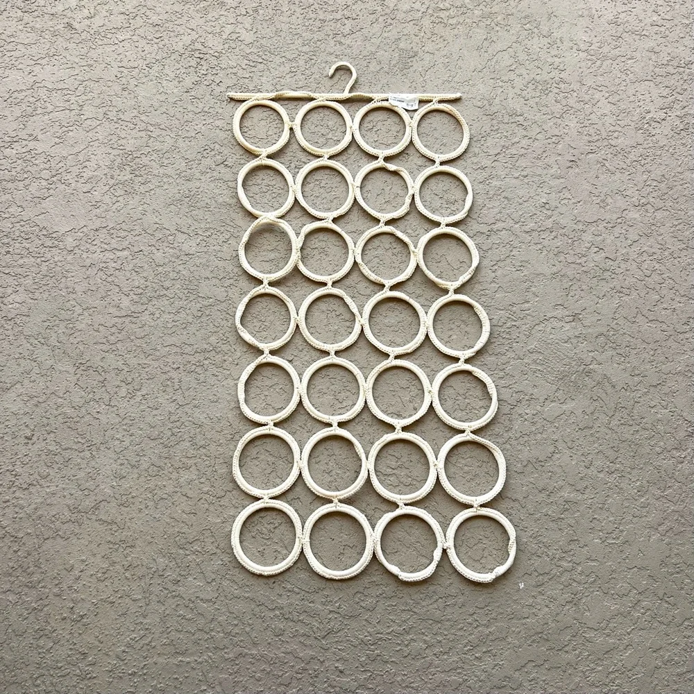 Ikea Komplement Ivory Macrame Scarf Tie Belt Hanger Holder Organizer 28 Circles